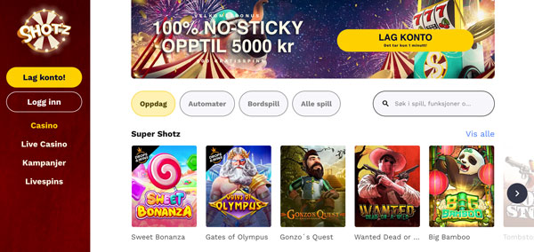 shotz casino norge hjemmeside