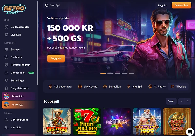 retrobet casino nettside