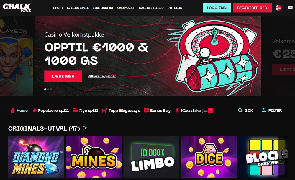 chalk wins casino nettside