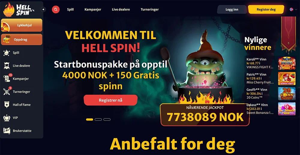hellspin casino nettside