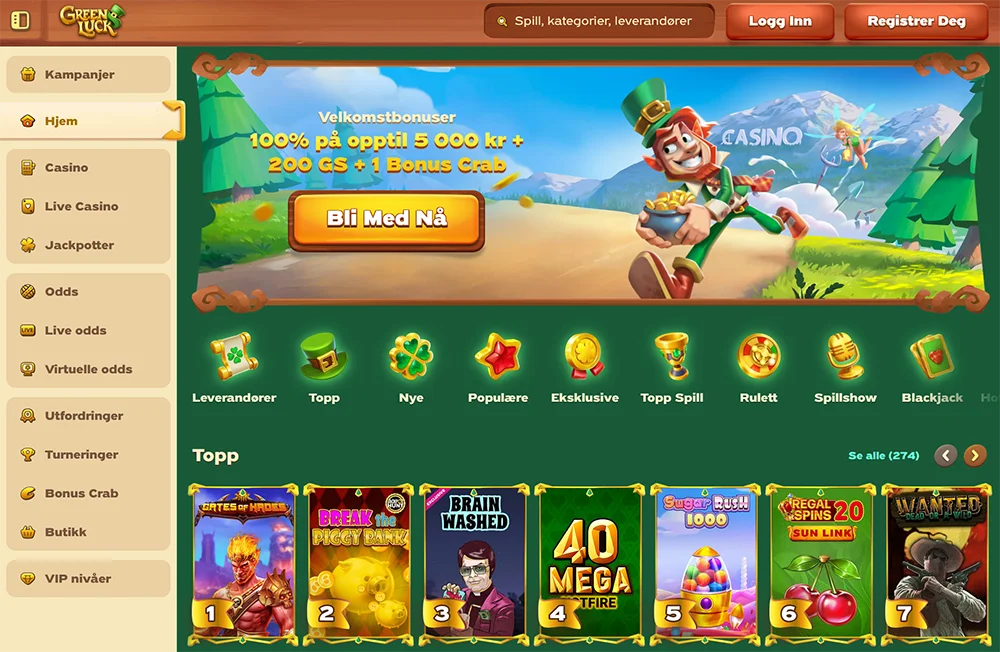green luck casino norge nettside