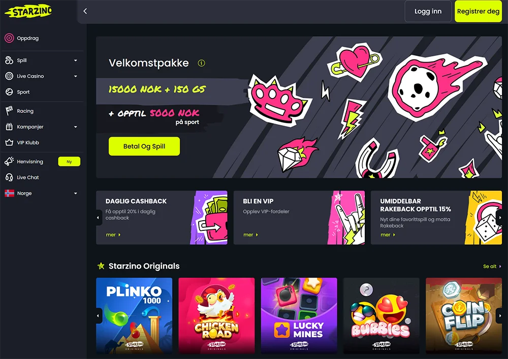 starzino casino nettside norge