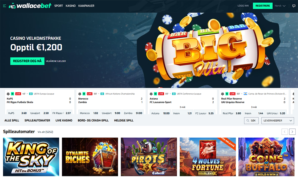 wallacebet casino norge nettside