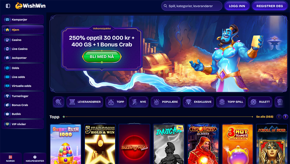wish win casino norge nettside
