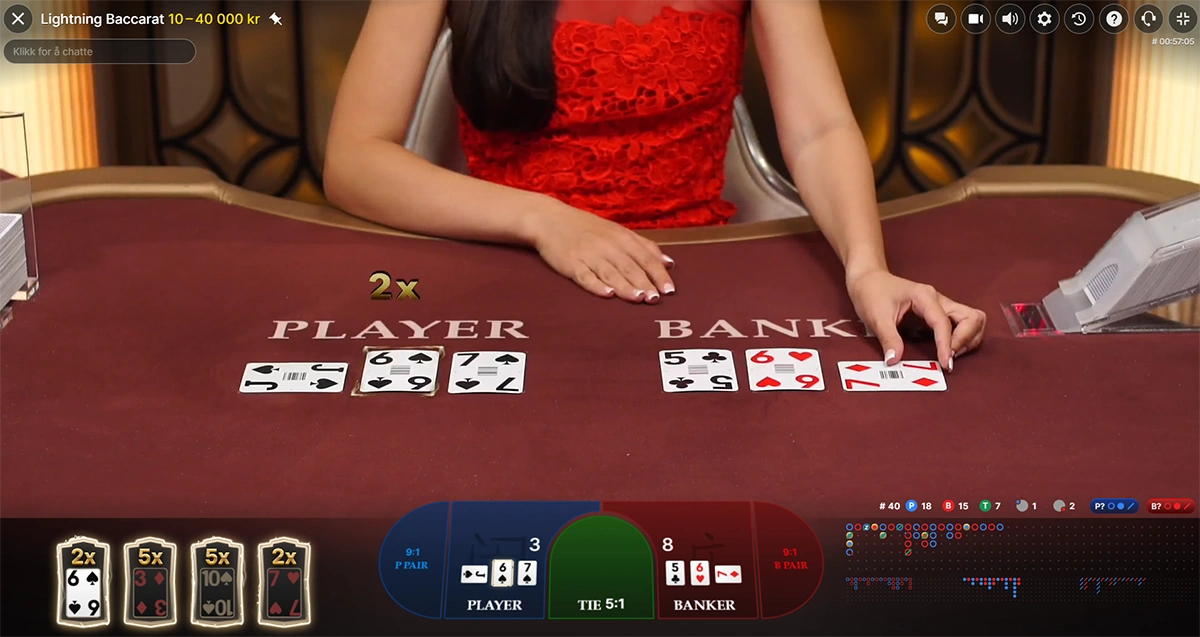 Lightning Baccarat multiplikator