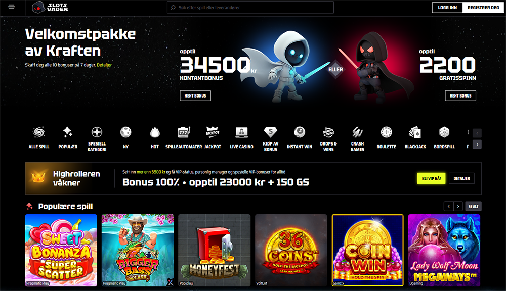 slotsvader casino norge nettside