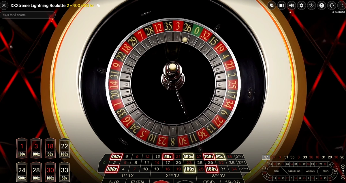 xxxtreme lightning roulette hjul