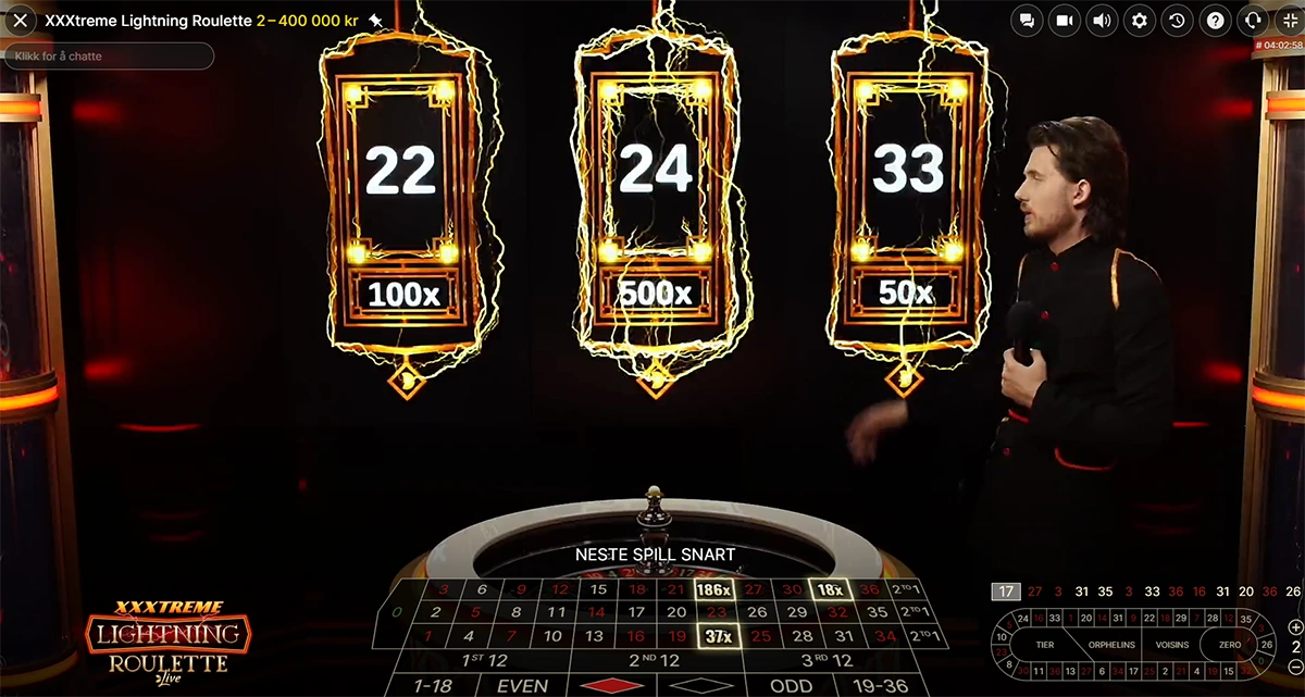 xxxtreme lightning roulette multiplikatorer