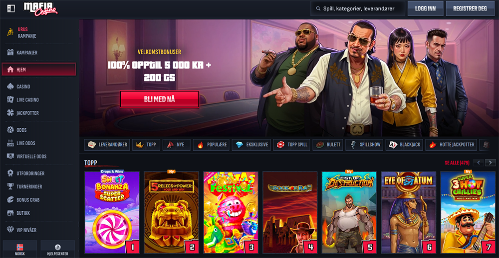 mafia casino norge nettside