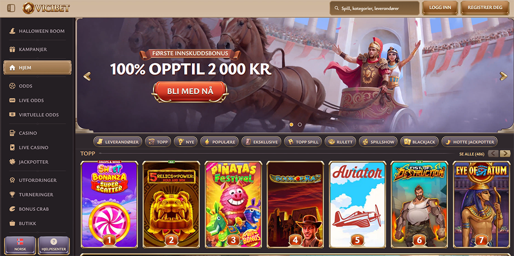 vicibet casino norge nettside