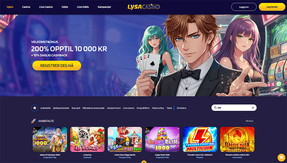 lysa casino nettside norge